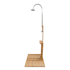Outdoor Wood Pool Shower with Floor Board — A Natural Retreat for Your Backyard